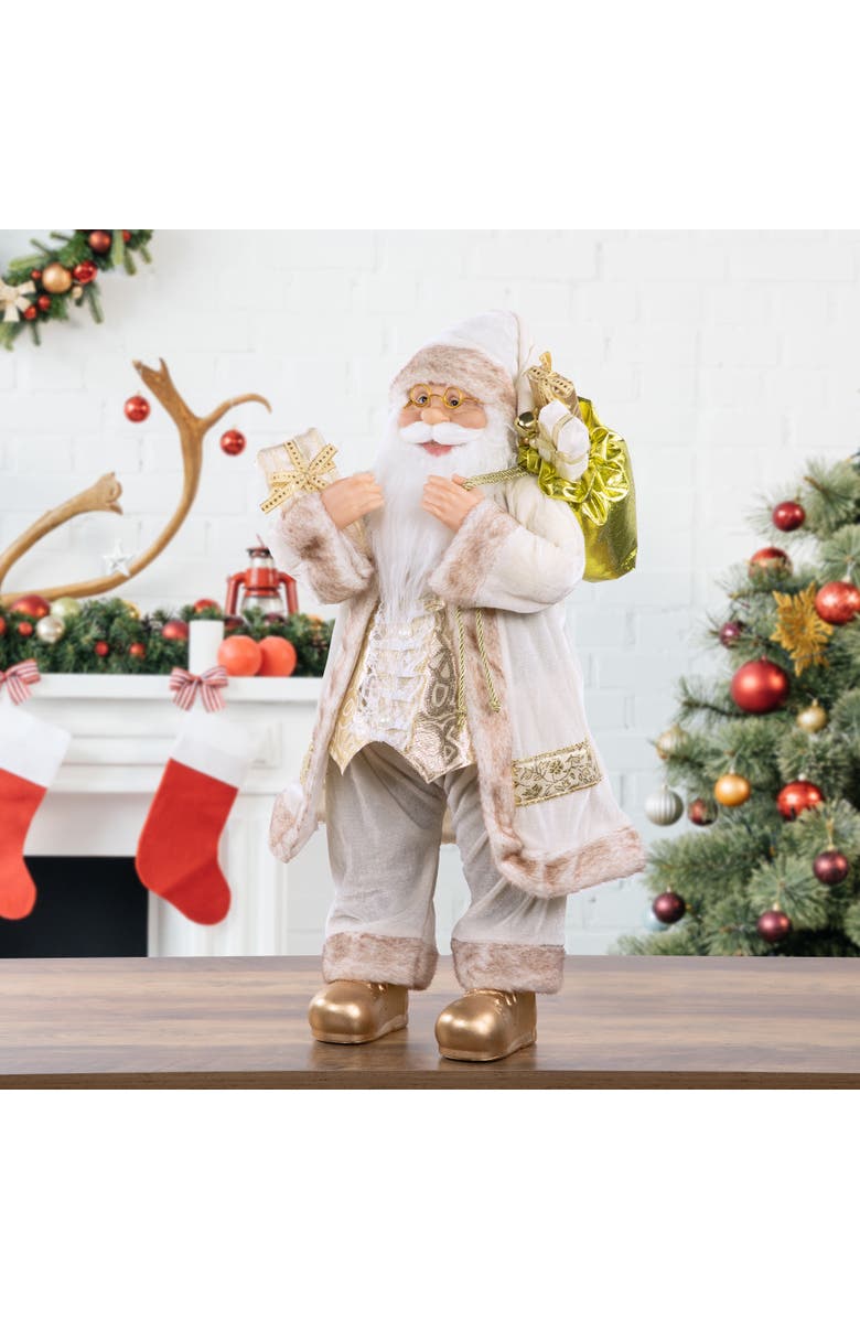 Northlight 24" White and Ivory Santa Claus with Gift Bag Christmas Figure, Alternate, color, 