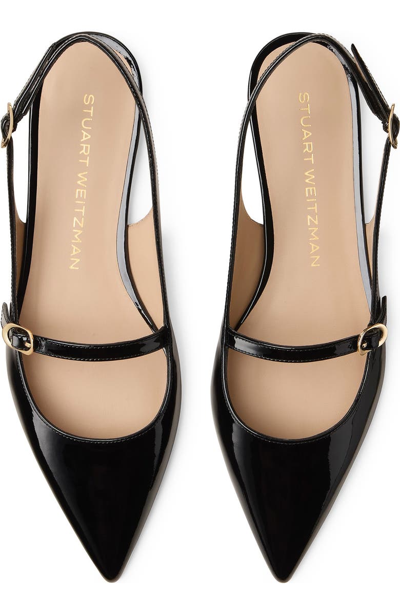 Stuart Weitzman Emilia Mary Jane Slingback Flat, Alternate, color, Black Black