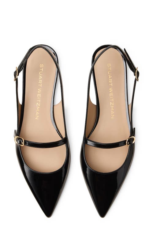 Stuart Weitzman 'emilia' Black Slingback Sandals With Adjustable Strap Closure