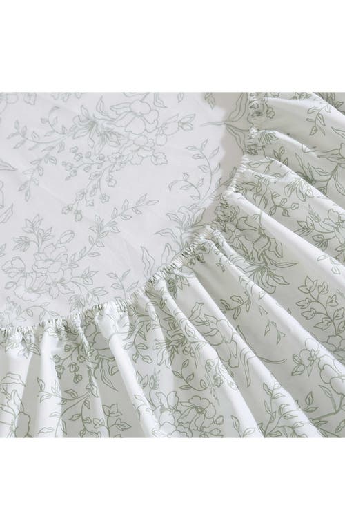 Stone Cottage Hawley Floral Print 200 Thread Count Cotton Percale Sheet Set In White