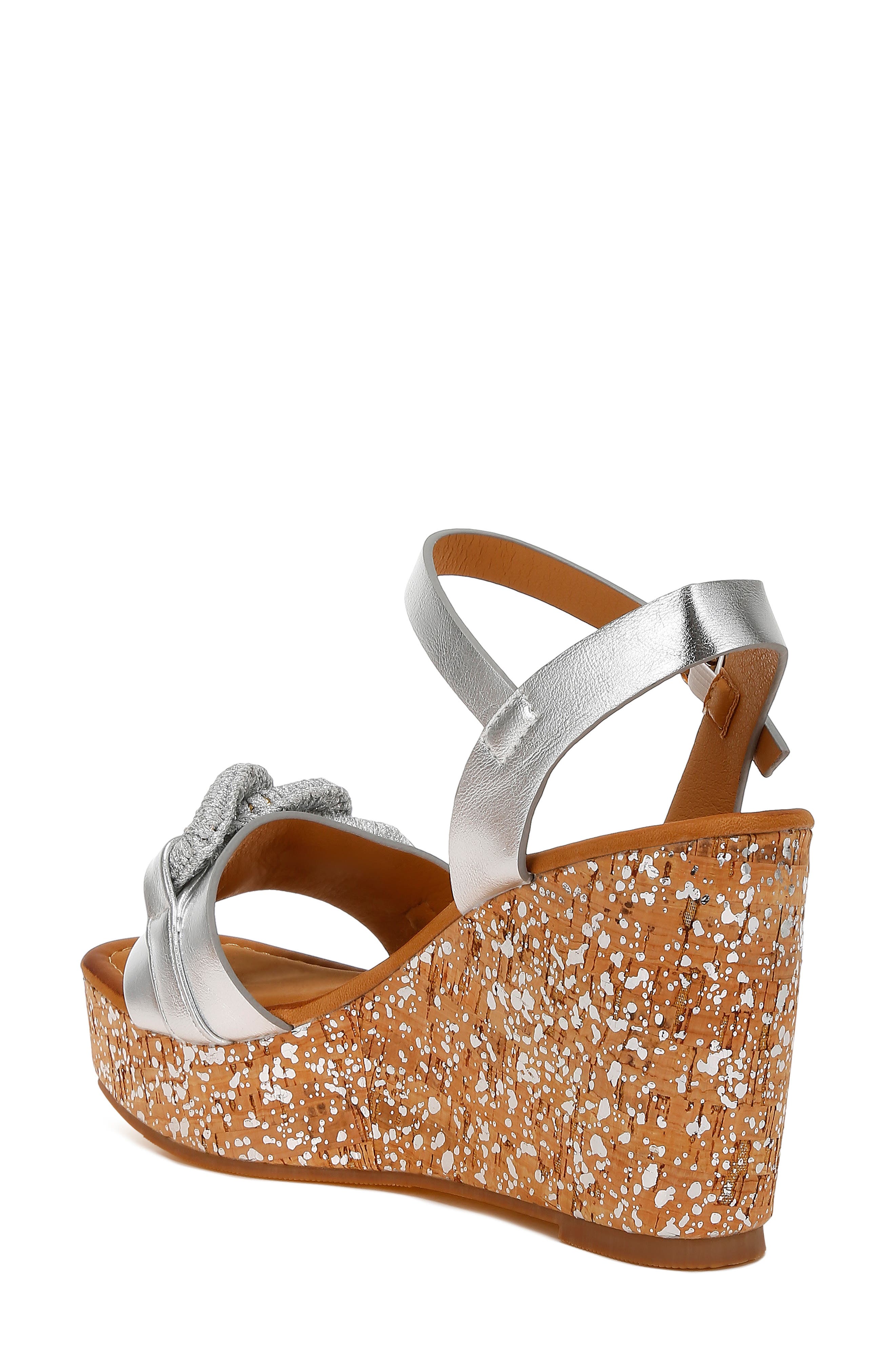 LONDON RAG Emelda Platform Wedge Sandal, Alternate, color, Silver