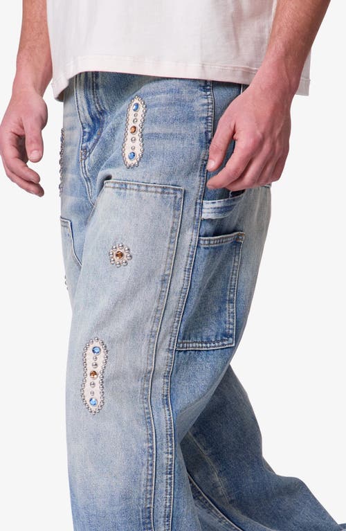 Mnml Western Jewel Baggy Carpenter Jeans In Blue