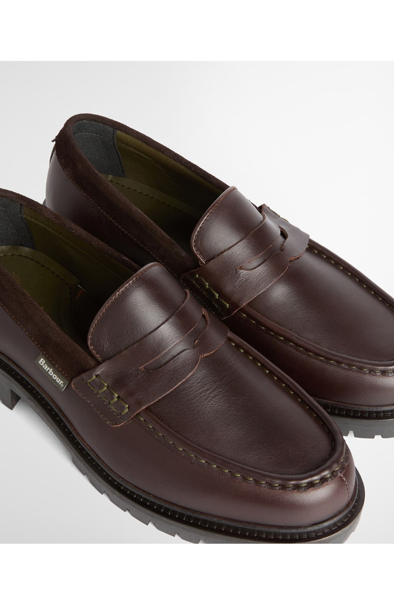 Croxton Leather Penny Loafer, Alternate, color, DARK BROWN
