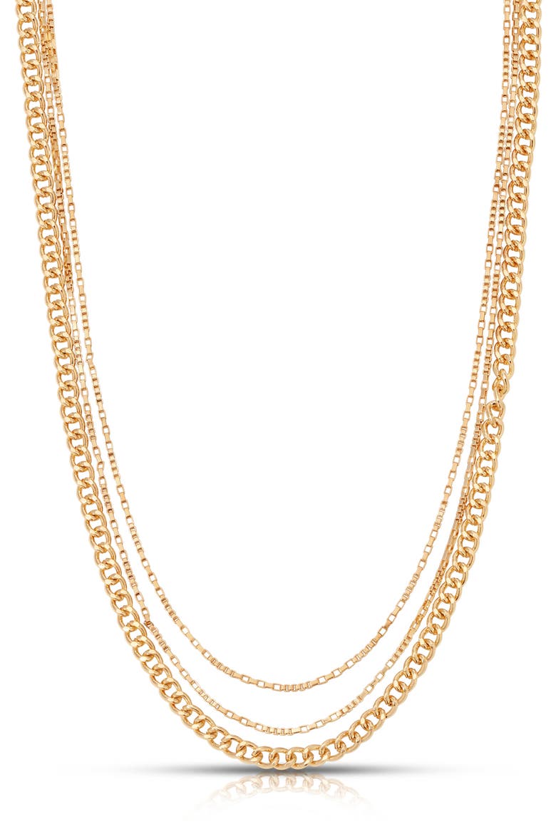 Minimalist Layered Chain Necklace, Main, color, GOLD