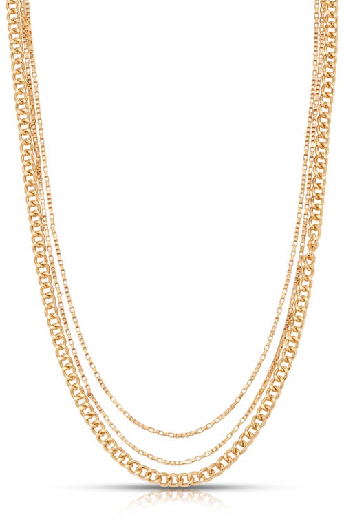 Ettika Minimalist Layered Chain Necklace In Gold
