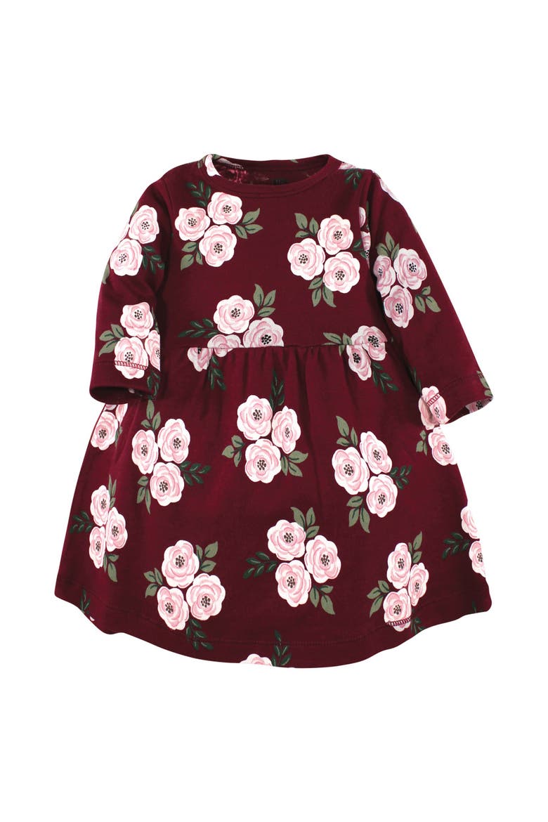 Double Pack of Long-Sleeve Dress, Alternate, color, Red Burgundy Floral
