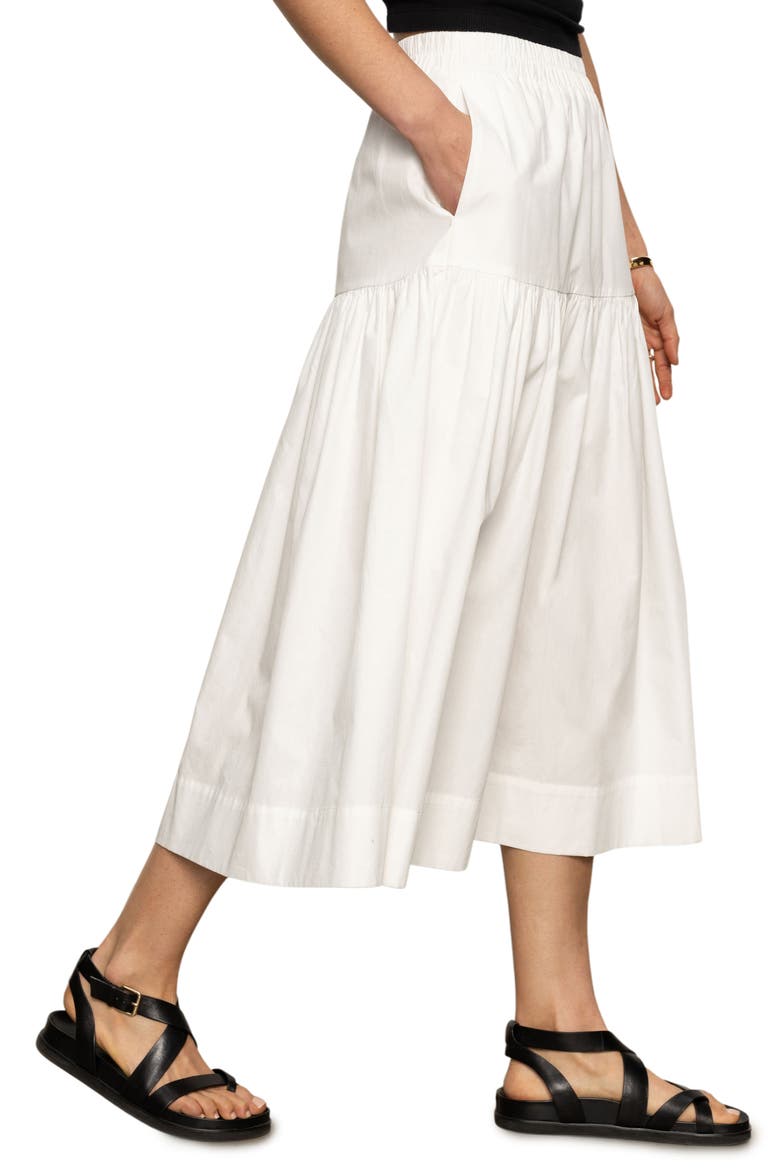 Cotton Poplin Prairie Skirt, Alternate, color, WHITE