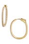 Cubic Zirconia Pavé Inside Out Hoop Earrings