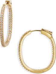 Nordstrom Cubic Zirconia Pavé Inside Out Hoop Earrings