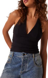 Free People Still Here Ruched Halter Top