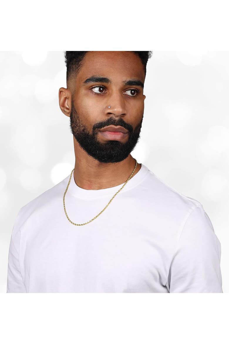 BEST SILVER 10K Gold 3mm Rope Chain Necklace, Alternate, color, 