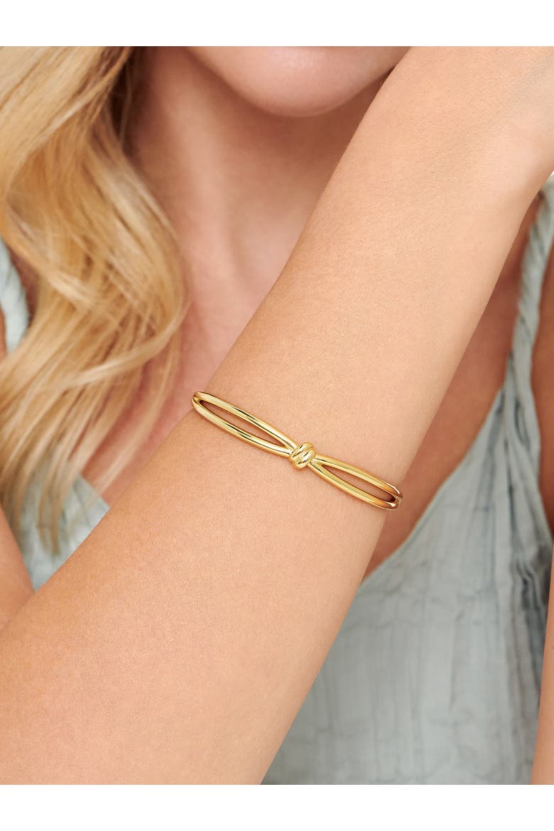 Love Knot Bangle Bracelet in Gold Plated Sterling Silver, 8mm, Alternate, color, Yellow Gold