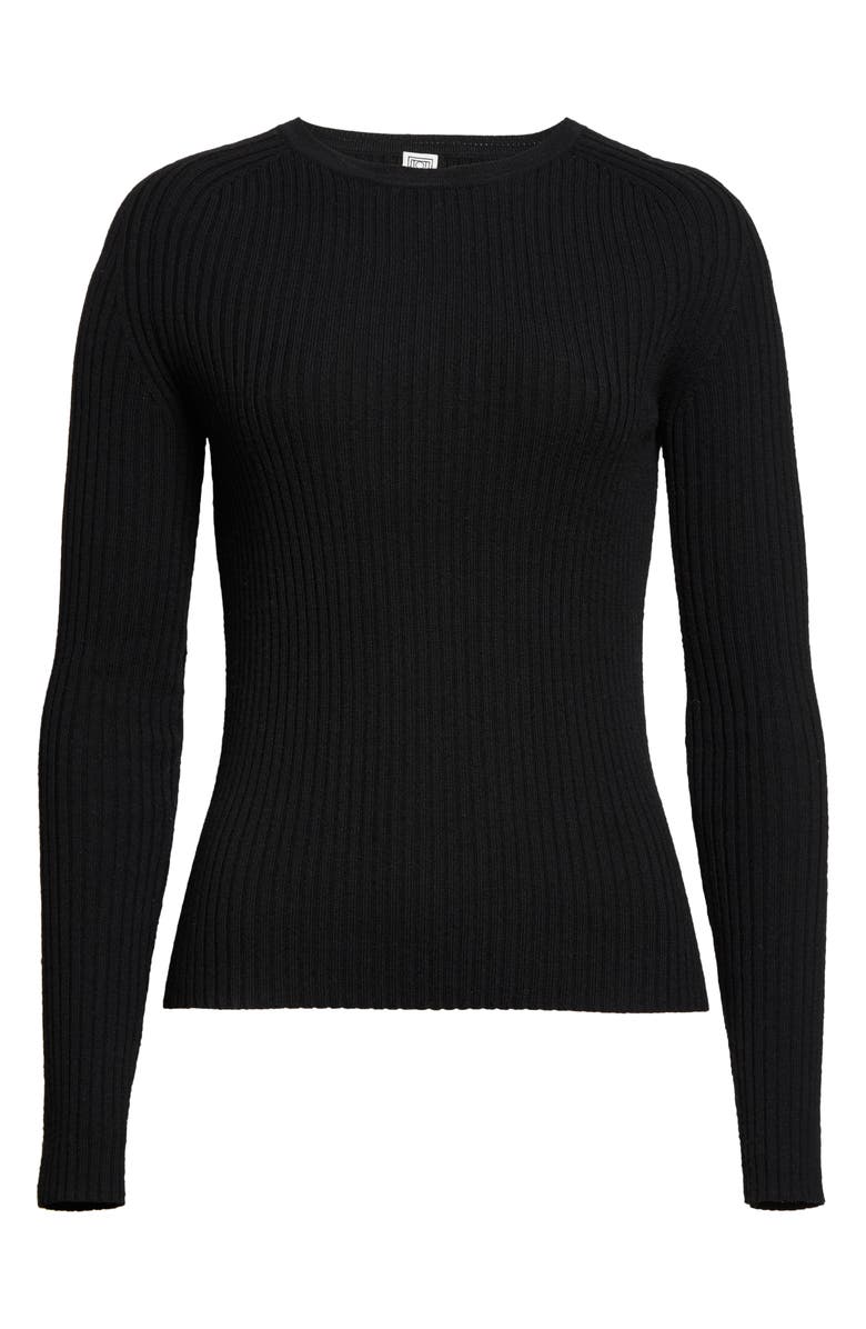 TOTEME Rib Merino Wool Sweater, Alternate, color,