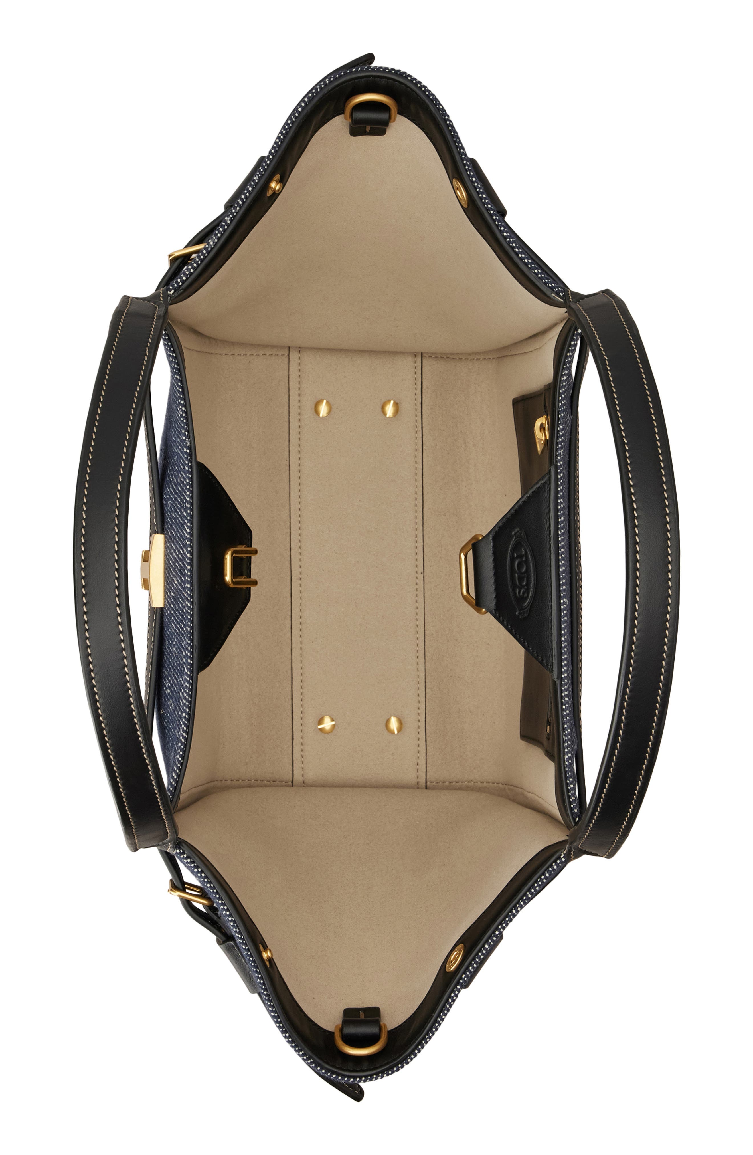 Tod's T Timeless Leather Top Handle Bag, Alternate, color, Nero