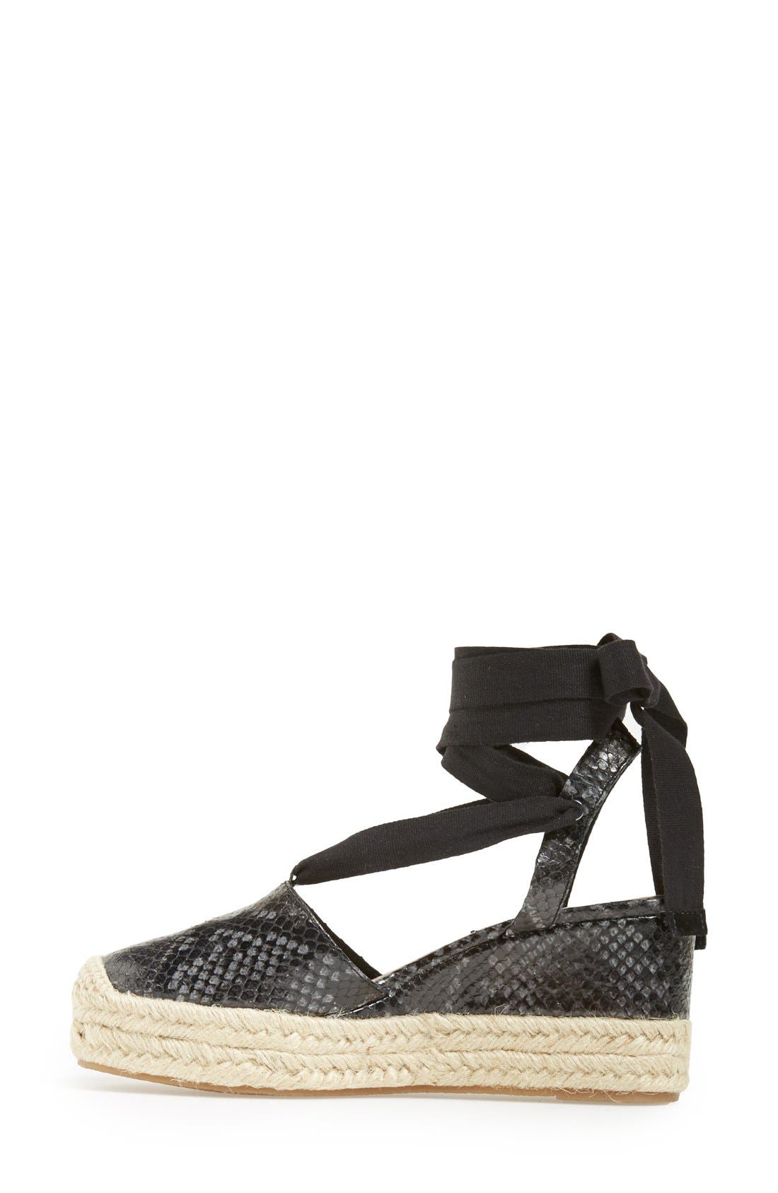 'Ralina' Espadrille Wedge, Alternate, color, BLACK