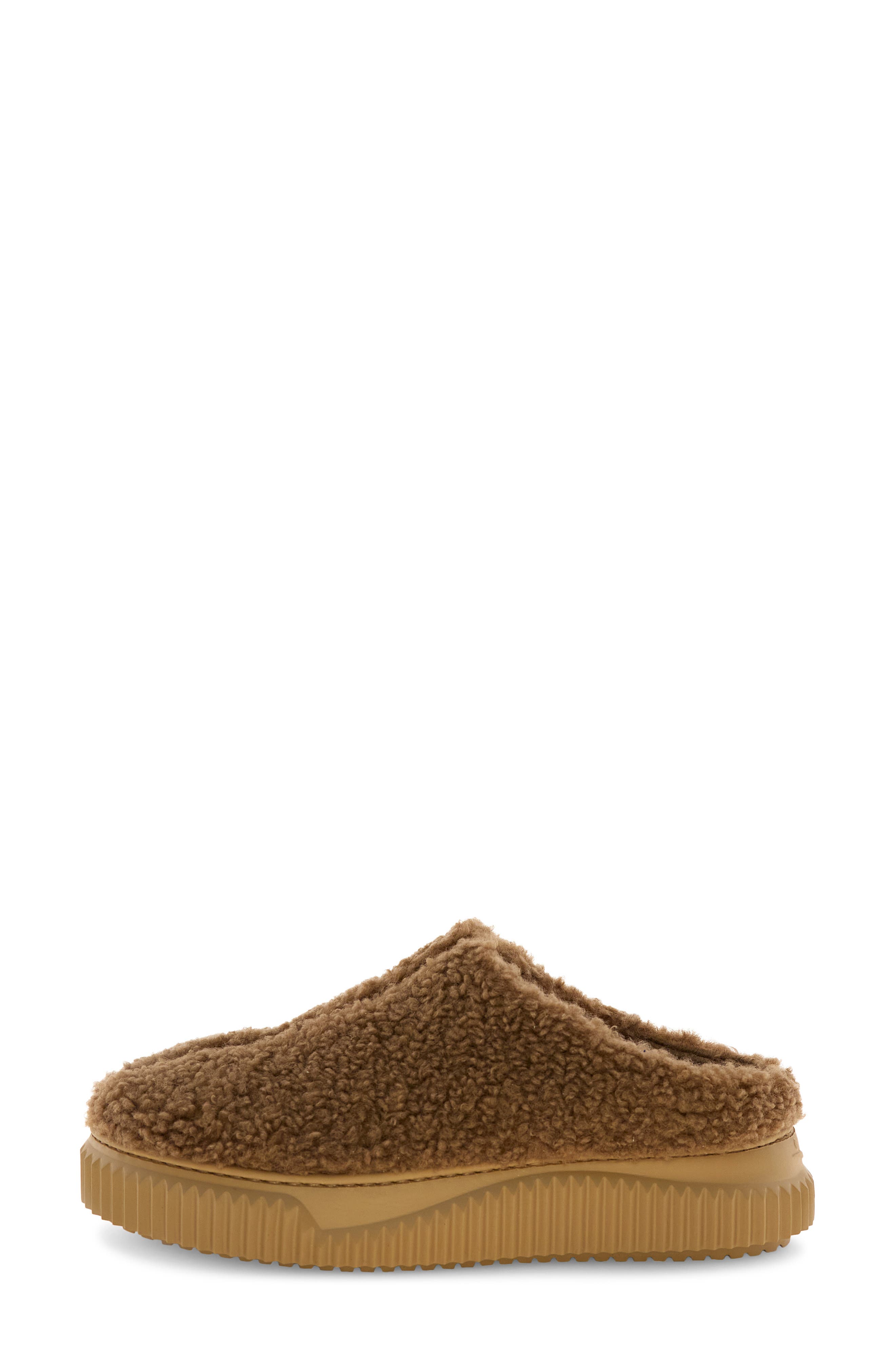 Voile Blanche Gina Faux Shearling Clog, Alternate, color, Brown