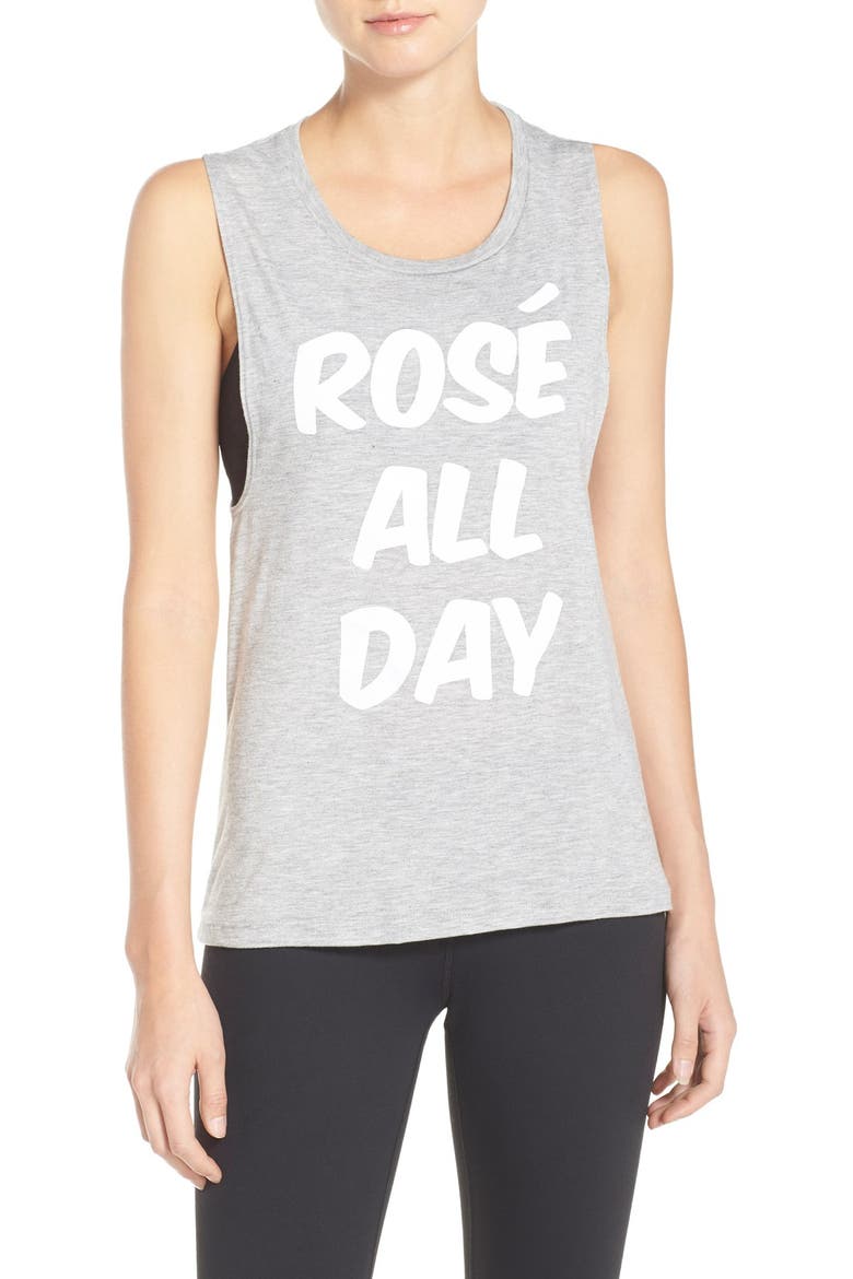 Rosé All Day Jersey Muscle Tee, Main, color, GREY