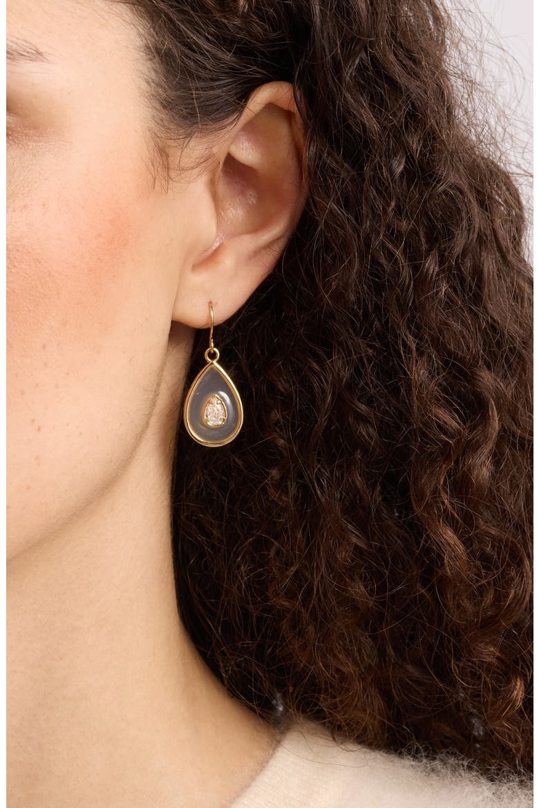 Resin Cubic Zirconia Teardrop Earrings, Alternate, color, CLEAR- WHITE- GOLD