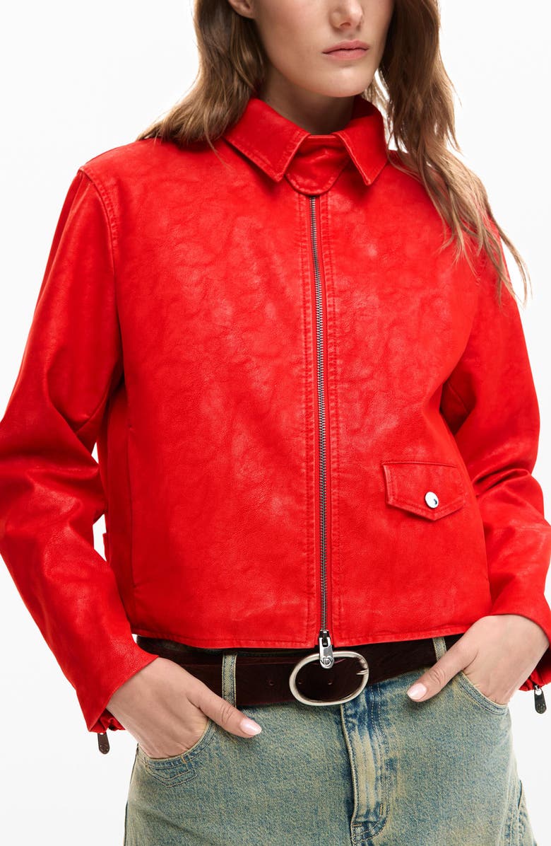 Desigual Faux Leather Jacket, Alternate, color, 