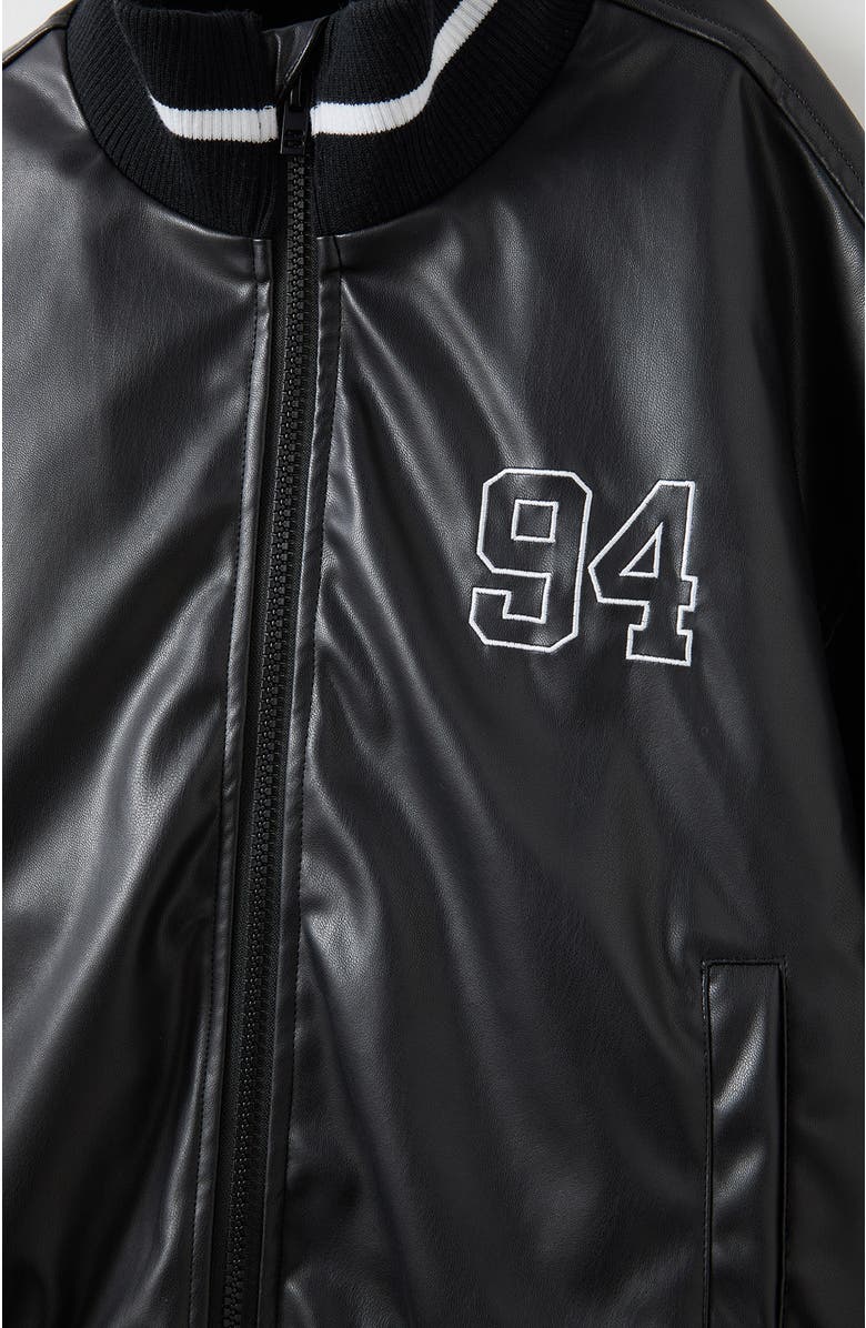 Cotton On Kids Kid's Harry Faux Leather Bomber Jacket, Alternate, color, 