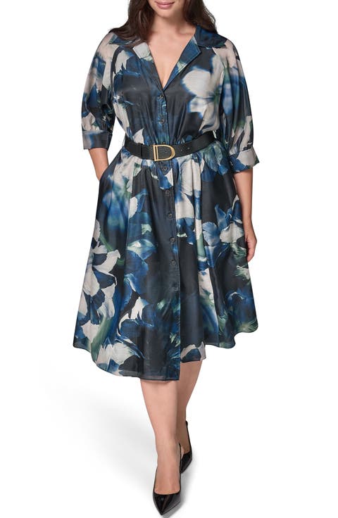 Floral Organza Shirtdress