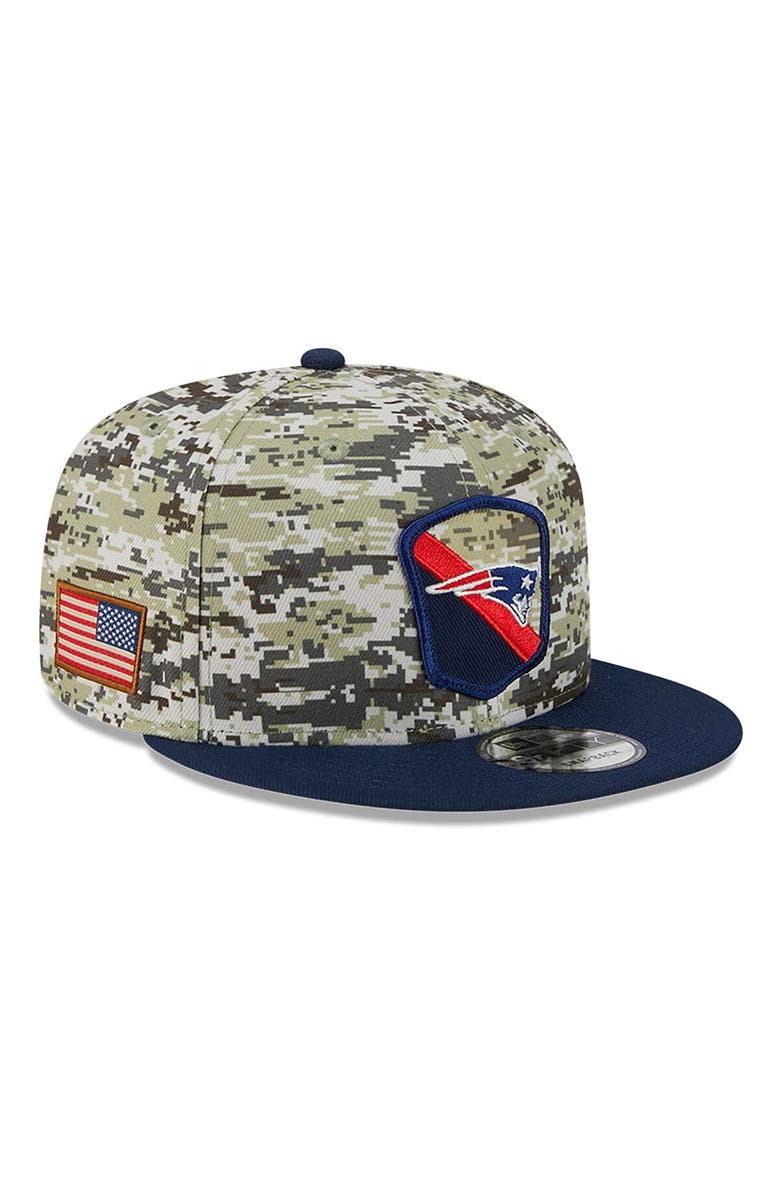 New Era Men's New Era  Camo/Navy New England Patriots 2023 Salute To Service 9FIFTY Snapback Hat, Main, color, 