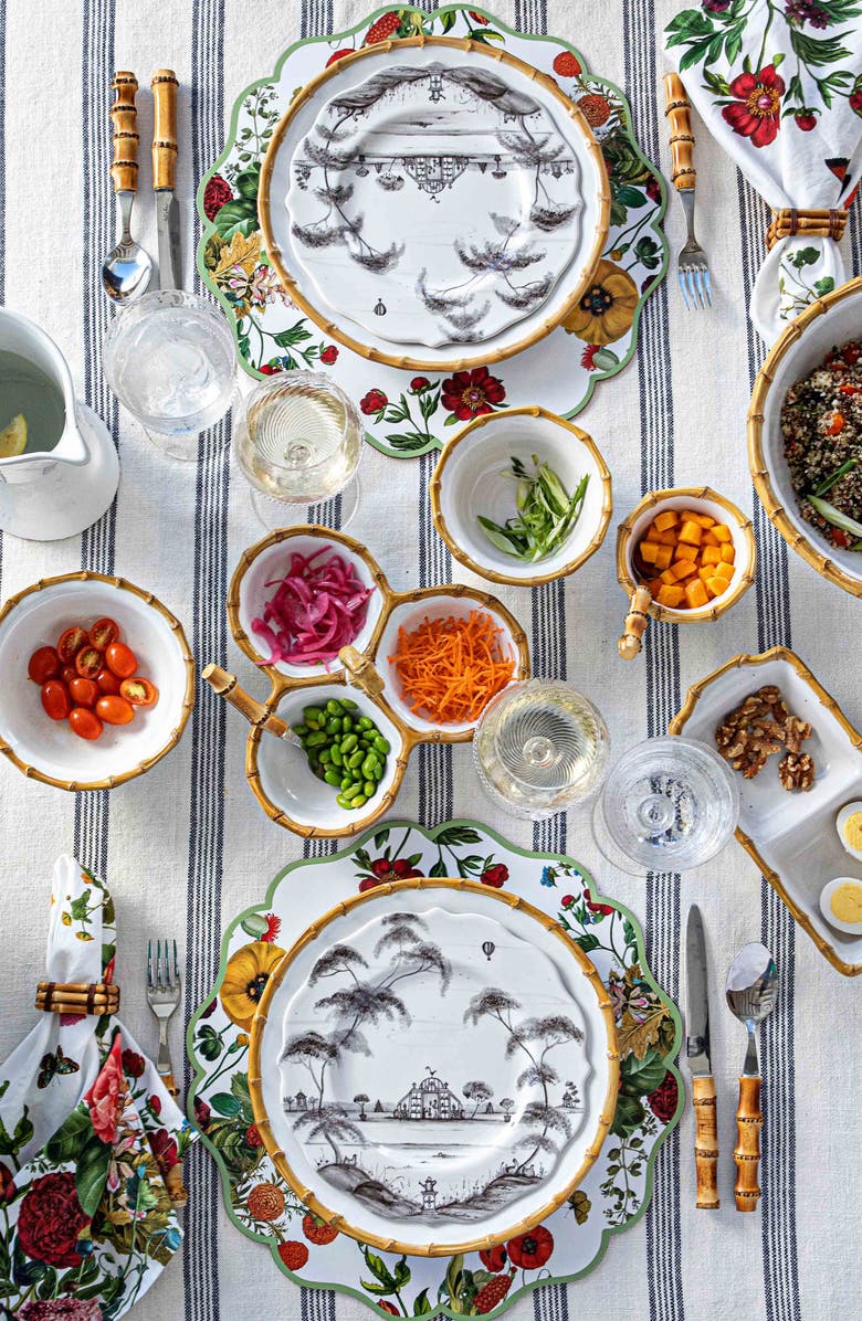 Juliska Bamboo Ceramic Cocktail Triple Server, Alternate, color, 