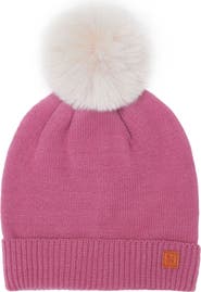 Northern Classics Knit Winter Hat with Faux Fur Pom
