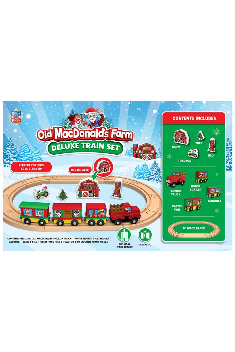 Old MacDonald Holiday Toy Train Set, Alternate, color, Multicolor
