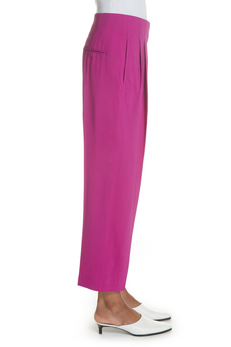 Pleated Crop Trousers, Alternate, color, FUCHSIA