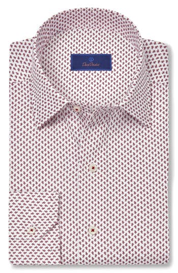 David Donahue Botanical Print Sport Shirt