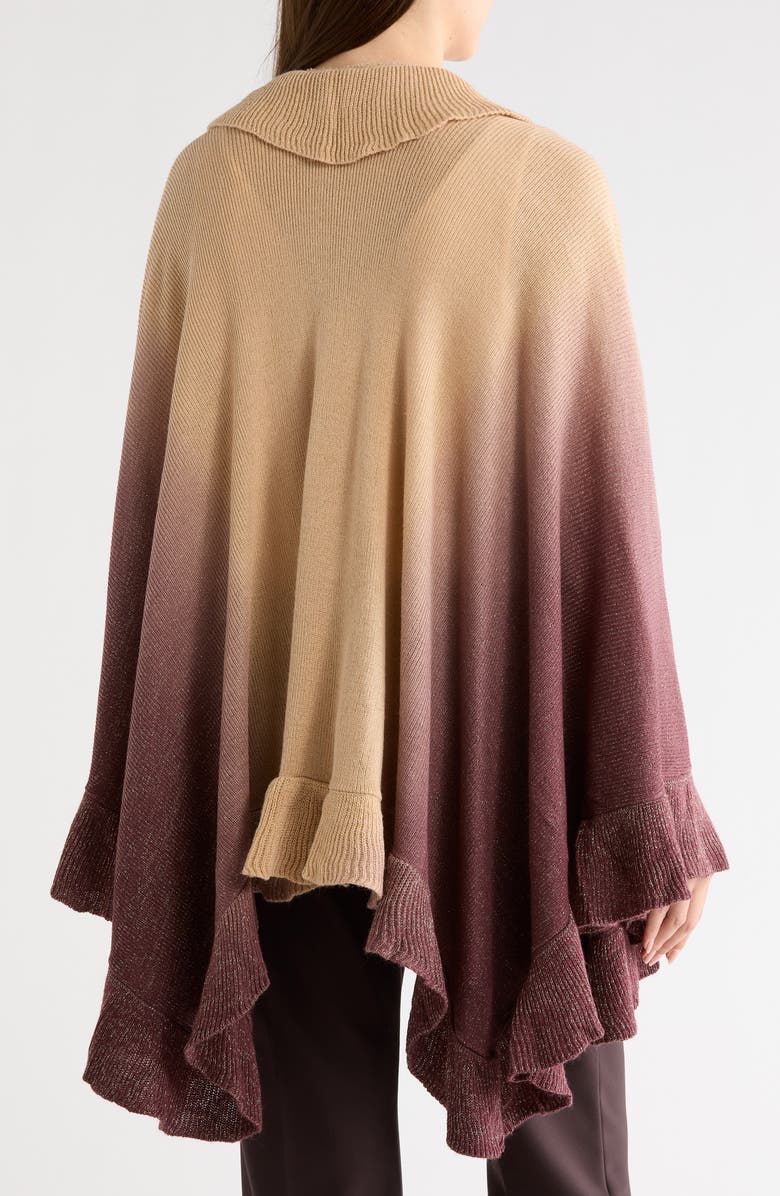 La Fiorentina Ruffle Ruana, Alternate, color, Camel/ Brown