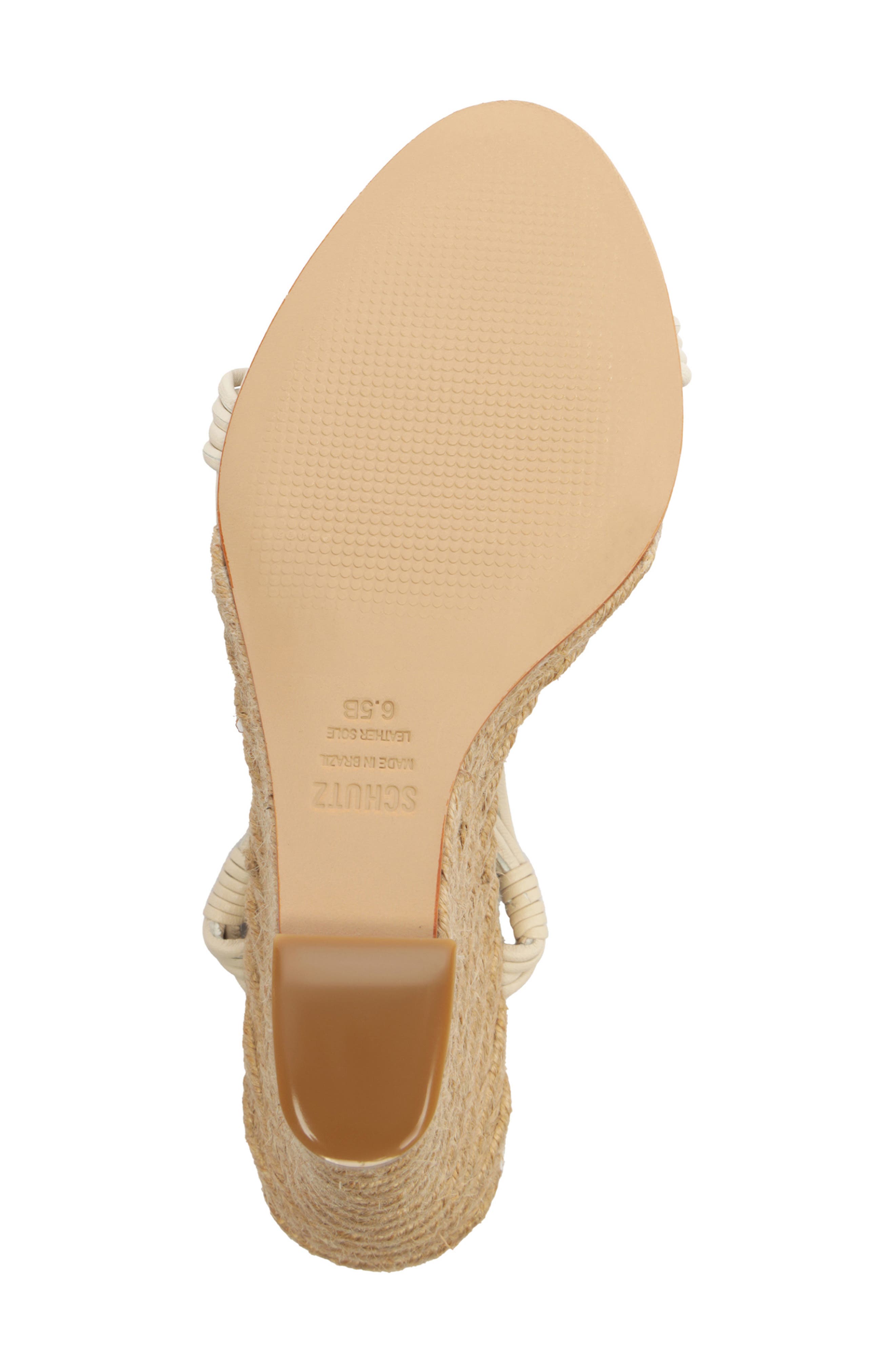 Schutz Nara Ankle Strap Wedge Sandal, Alternate, color, Sugar White