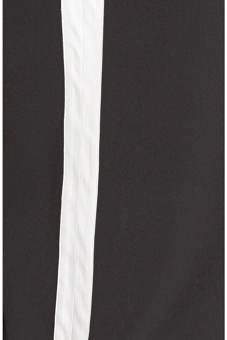 'Double V' Crepe Tank, Alternate, color, BLACK- WHITE SNOW