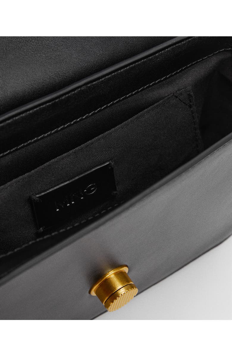 MANGO Faux Leather Crossbody Bag, Alternate, color, Black