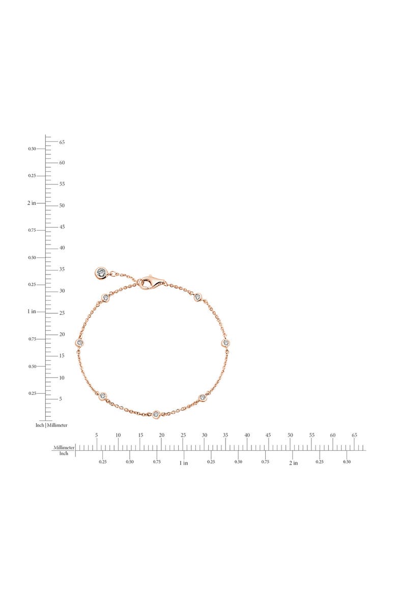 Cubic Zirconia Bezel Station Bracelet, Alternate, color, 18KT ROSE GOLD/ CLEAR STONE
