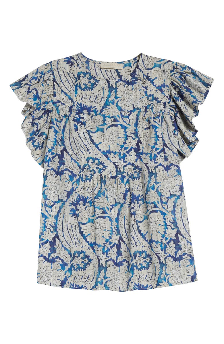 Ulla Johnson Sienna Flutter Sleeve Top, Alternate, color, Ciel