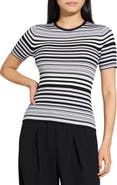 Theory Stripe Merino Wool Rib T-Shirt