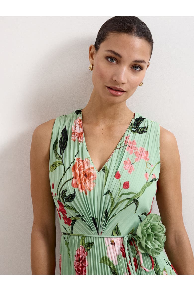 Simara Floral Dress, Alternate, color, Green