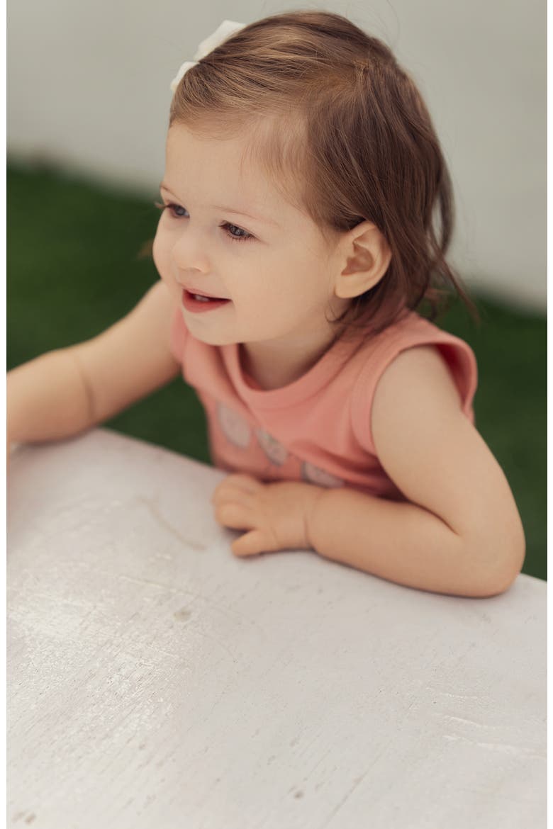 Fruity Friends Stretch Cotton Tank & Shorts Set, Alternate, color, CORAL