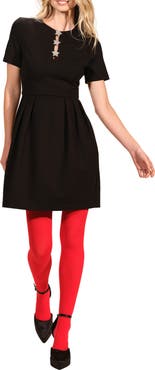 Isaac Mizrahi New York Rhinestone Star Ponte Minidress