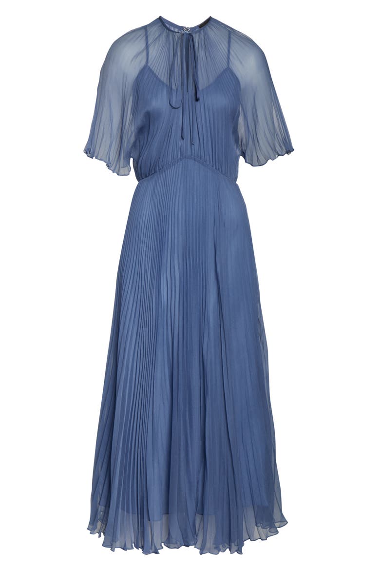 Pleated Chiffon Gown, Alternate, color, WEDGEWOOD