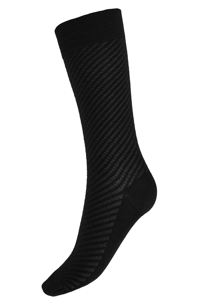 Wolford Dot Virgin Wool Blend Crew Socks, Alternate, color, Black