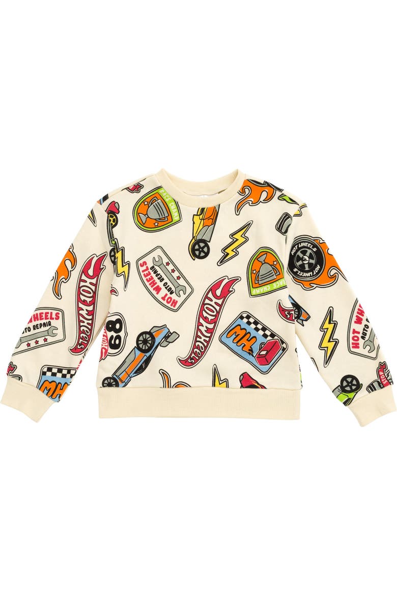 Fleece 2-piece Sweatshirt And Pants Set, Alternate, color, Cream Multi