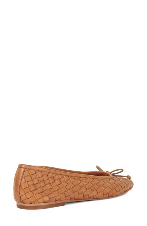 Dune London Heat Leather Ballet Flat In Brown