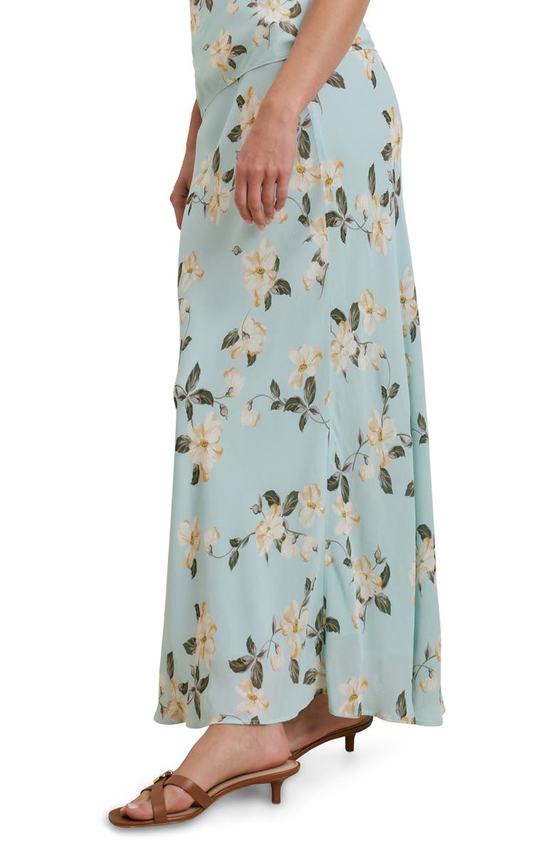 Favorite Daughter The Favorite Floral Georgette Maxi Skirt, Alternate, color, Aqua Floral