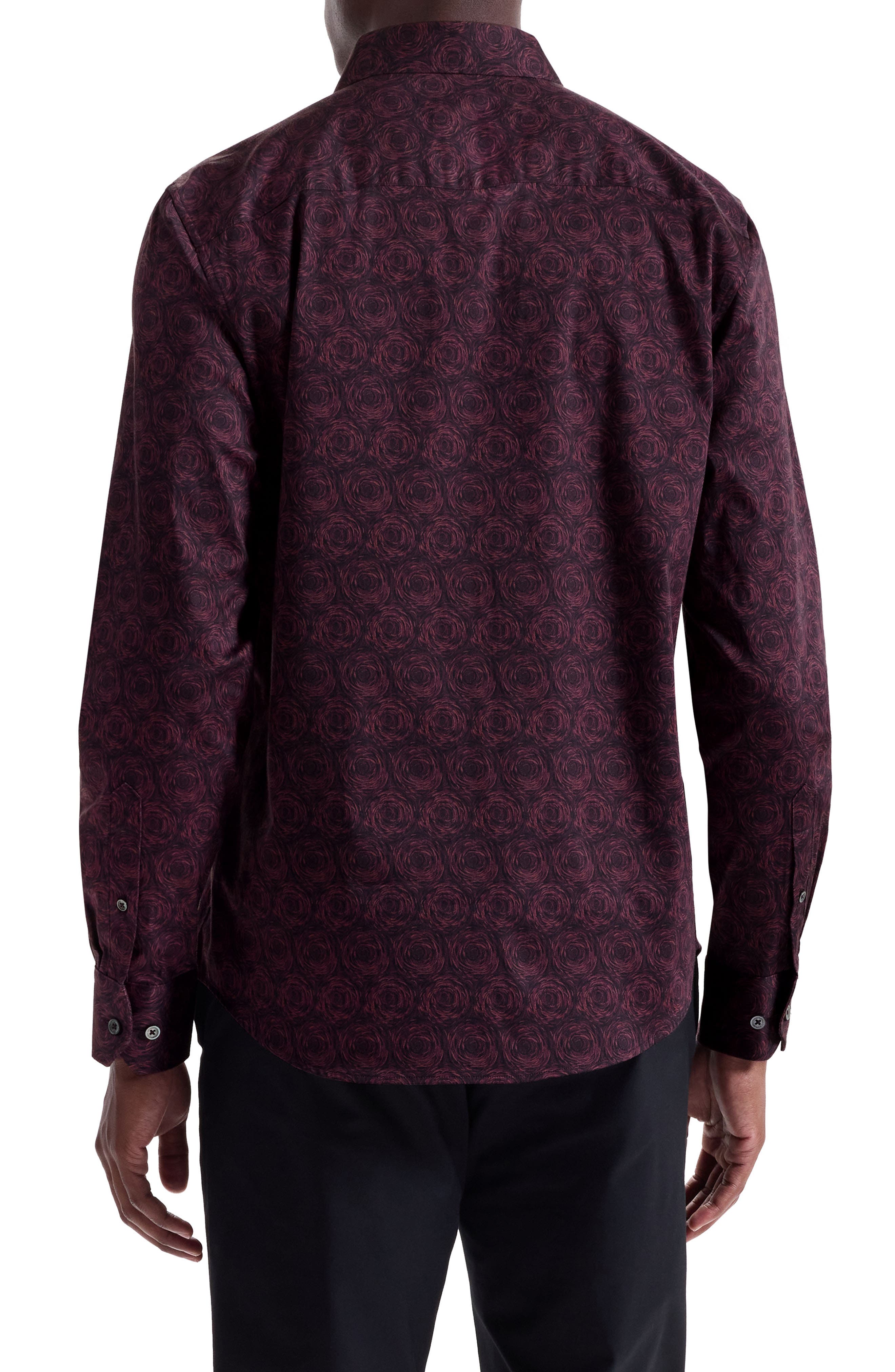 Julian Shaped Fit Abstract Print Button-Up Shirt - image 2