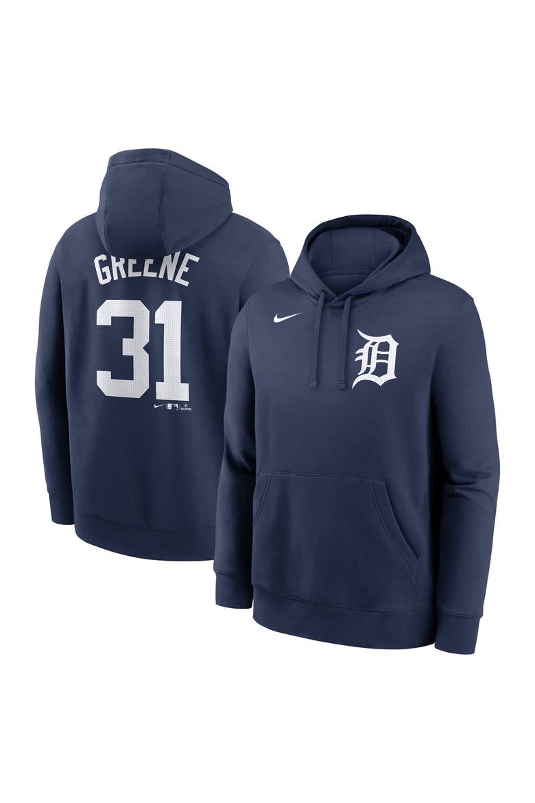 Men's Nike Riley Greene Navy Detroit Tigers Player Name & Number Club Fleece Pullover Hoodie, Main, color, Navy