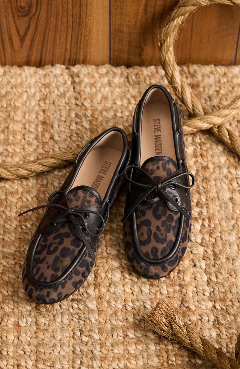 Steve Madden Sag Boat Shoe, Alternate, color, Blk/Leop