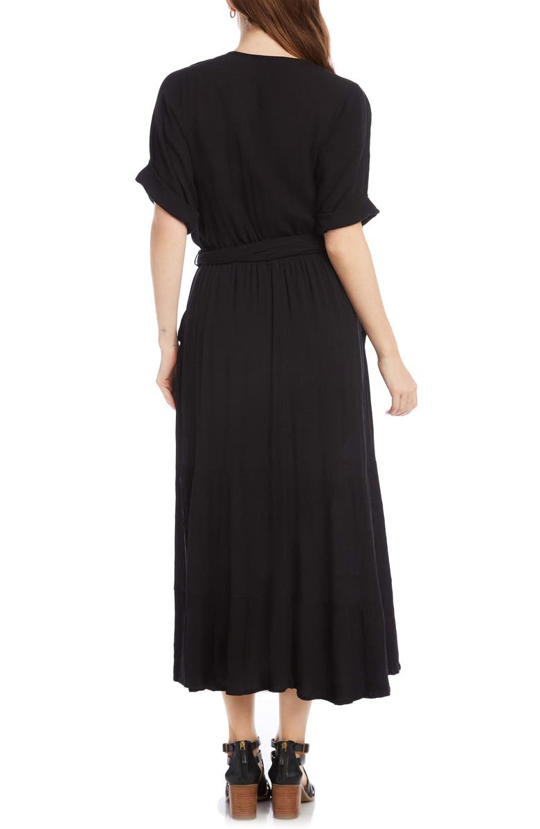 Karen Kane Rattan Buckle Midi Dress, Alternate, color,
